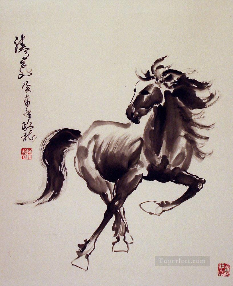 中国馬単油絵
